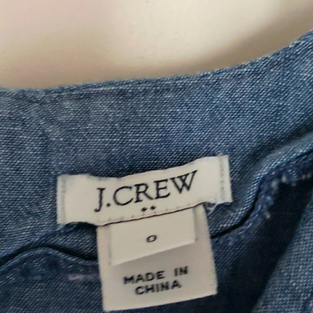 JCrew Chambray Ruffle Mini Dress - Picture 3 of 4